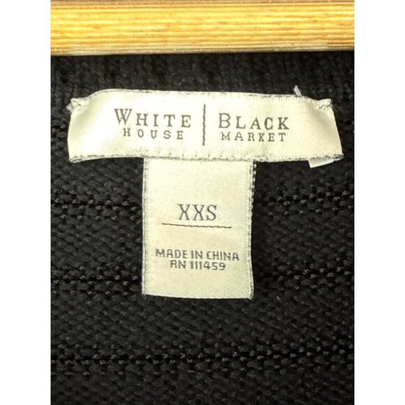 White House Black Market XXS Womens Black Ribbed Off-Shoulder Sweater - Picture 2 of 4